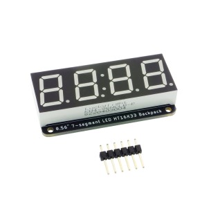 STEMMA QT 0.56" 4-Digit 7-Segment Display - 7-segment LED display with I2C controller (red)