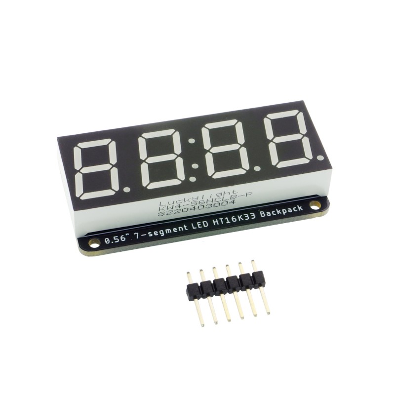 STEMMA QT 0.56" 4-Digit 7-Segment Display - 7-segmentowy wyświetlacz LED z kontrolerem I2C (czerwony)