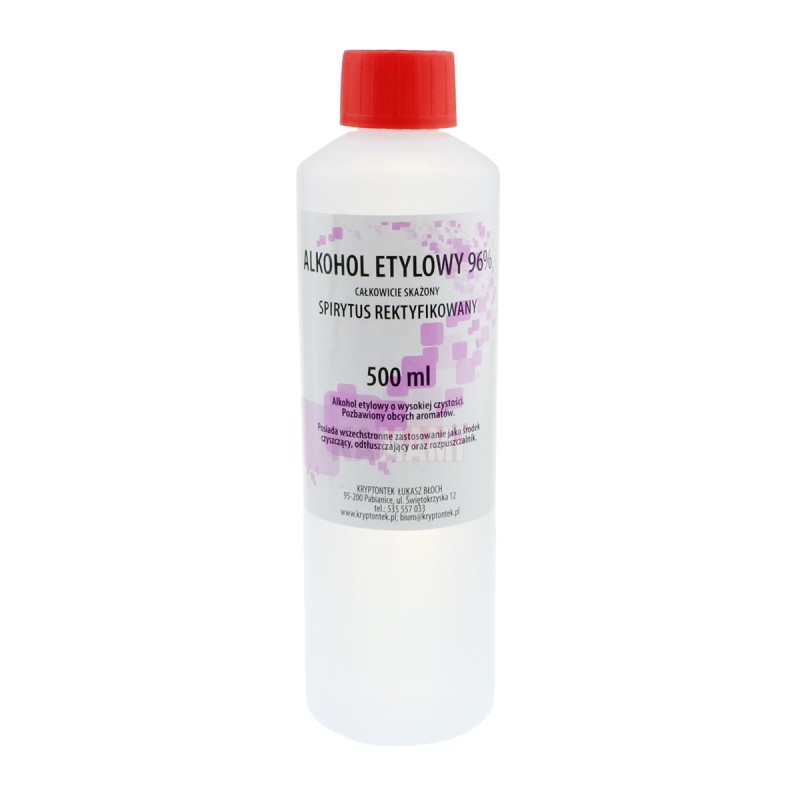 Ethyl alcohol 99.9% completely denatured 500ml, plastic bottle with a safety cap