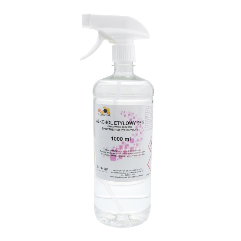 Ethyl alcohol 99.9% completely denatured 1l, plastic spray bottle