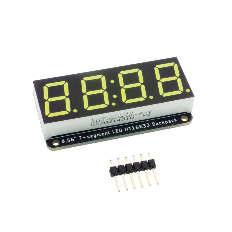 STEMMA QT 0.56" 4-Digit 7-Segment Display - 7-segment LED display with I2C controller (white)