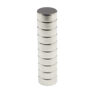 Cylinrical neodymium magnet 10x4mm - 10 pcs.