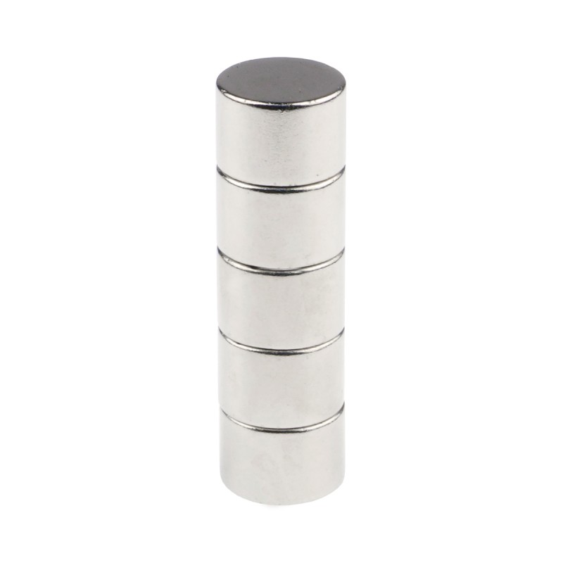 Round neodymium magnet 10x7mm - 5 pcs.