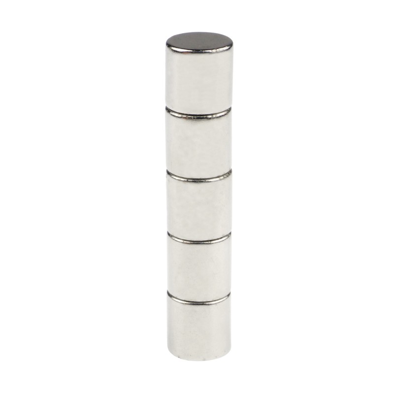 Round neodymium magnet 10x10mm - 5 pcs.