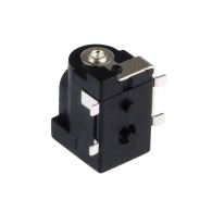 Male socket, angled, with 2.5mm pin, 6.3mm hole, SMD mounting