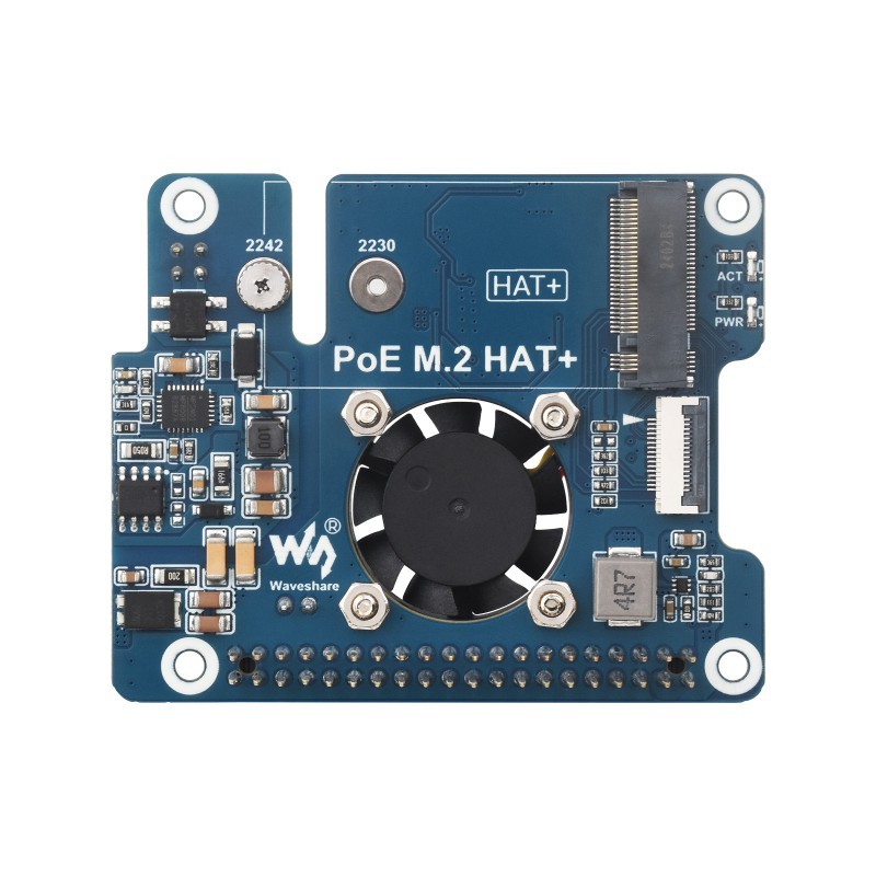 Waveshare PoE M.2 HAT C Voor Raspberry Pi 5 – NVMe-SSD Adapter Met Power Over Ethernet Waveshare PoE M.2 HAT C Voor Raspberry Pi 5 – NVMe-SSD Adapter Met Power Over Ethernet