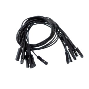 Connecting cables F-F black 21 cm - 10 pcs