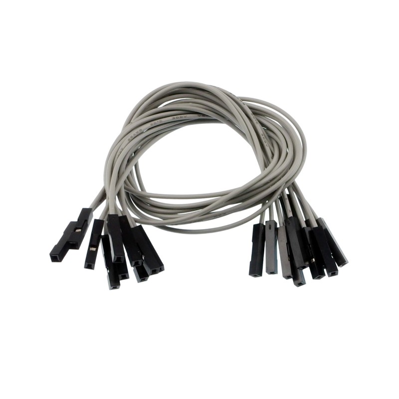 Connecting cables F-F gray 25 cm - 10 pcs