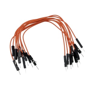 Connecting cables M-M orange 15 cm for contact plates - 10 pcs.