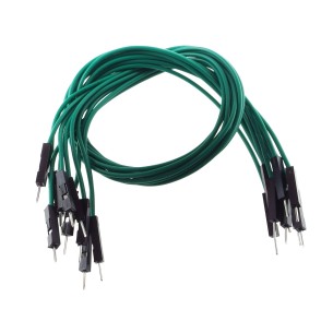 Connecting wires M-M green 30 cm for contact plates - 10 pcs