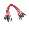 Connection cables M-M, red, 15 cm, for contact plates - 10 pcs.