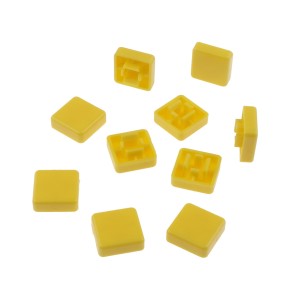 Cap for Tact Switch 12x12x7.3mm, square (yellow) - 10 pcs