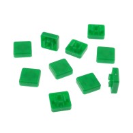 Cap for Tact Switch 12x12x7.3mm, square (green) - 10pcs