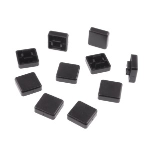 Cap for Tact Switch 12x12x7.3mm, square (black) - 10 pcs