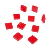 Cap for Tact Switch 12x12x7.3mm, square (red) - 10 pcs