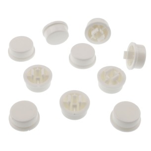 Cap for Tact Switch 12x12x7.3mm, round (white) - 10 pcs