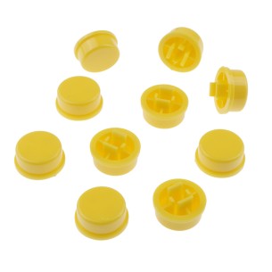 Cap for Tact Switch 12x12x7.3mm, round (yellow) - 10 pcs