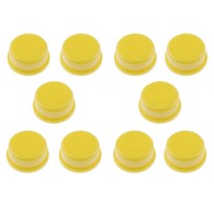 Cap for Tact Switch 12x12x7.3mm, round (yellow) - 10 pcs