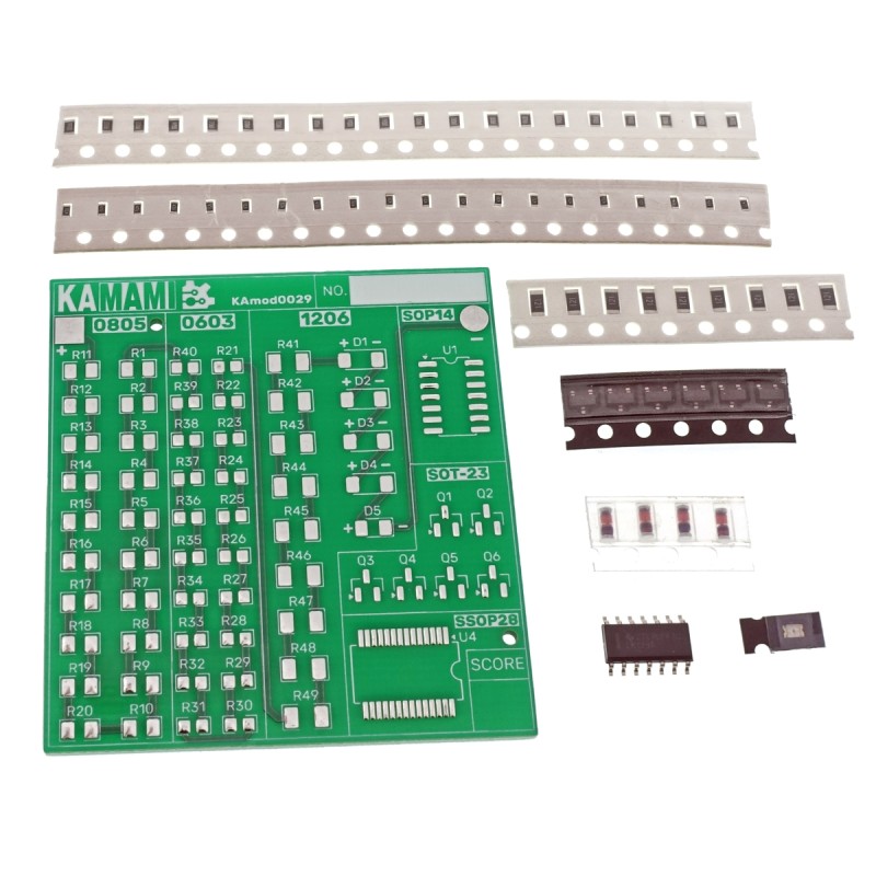 KAmod0029 SMD Soldering Learning Kit - 0603, 0805, 1206