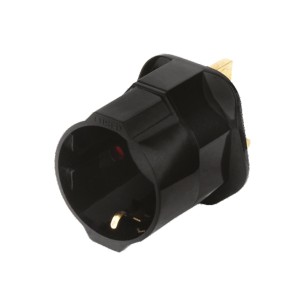 UK Plug to Schuko Socket with Grounding