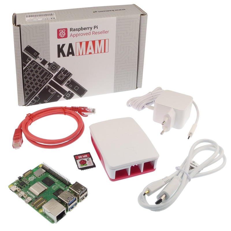 White RPI5/2GB starter kit with official accessories