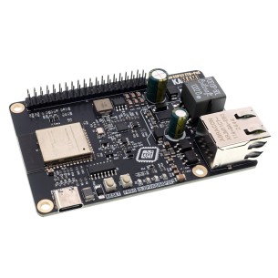 KAmodESP32 ETH+POE Evaluation board with ESP32-WROOM module connected to Ethernet interface and PoE power supply