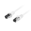PATCHCORD CAT.8.1 S/FTP LSZH CU 2M WHITE FLUKE PASSED LANBERG