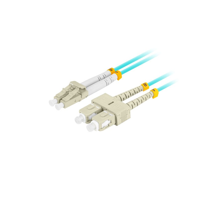 FIBER OPTIC PATCHCORD MM LC/UPC-SC/UPC DUPLEX 3M LSZH OM3 50/125 3.0MM AQUA LANBERG FIBER OPTIC PATCHCORD MM LC/UPC-SC/UPC DUPLEX 3M LSZH OM3 50/125 3.0MM AQUA LANBERG
