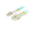 PATCHCORD ŚWIATŁOWODOWY MM LC/UPC-SC/UPC DUPLEX 3.0MM OM3 50/125 LSZH 2M AQUA LANBERG