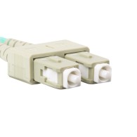 PATCHCORD ŚWIATŁOWODOWY MM LC/UPC-SC/UPC DUPLEX 3.0MM OM3 50/125 LSZH 2M AQUA LANBERG