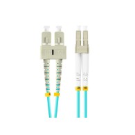PATCHCORD ŚWIATŁOWODOWY MM LC/UPC-SC/UPC DUPLEX 3.0MM OM3 50/125 LSZH 2M AQUA LANBERG