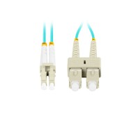 PATCHCORD ŚWIATŁOWODOWY MM LC/UPC-SC/UPC DUPLEX 3.0MM OM3 50/125 LSZH 2M AQUA LANBERG