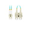 PATCHCORD ŚWIATŁOWODOWY MM LC/UPC-SC/UPC DUPLEX 3.0MM OM3 50/125 LSZH 2M AQUA LANBERG