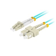 FIBER OPTIC PATCHCORD MM LC/UPC-SC/UPC DUPLEX 1M LSZH OM3 50/125 3.0MM AQUA LANBERG
