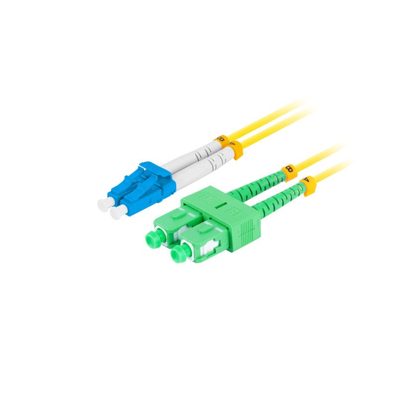 FIBER OPTIC PATCHCORD SM LC/UPC-SC/APC DUPLEX 1M LSZH G657A1 3.0MM YELLOW LANBERG FIBER OPTIC PATCHCORD SM LC/UPC-SC/APC DUPLEX 1M LSZH G657A1 3.0MM YELLOW LANBERG