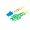 FIBER OPTIC PATCHCORD SM LC/UPC-SC/APC DUPLEX 1M LSZH G657A1 3.0MM YELLOW LANBERG