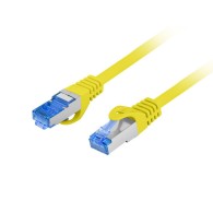 PATCHCORD CAT.6A S/FTP LSZH CCA 0.25M YELLOW FLUKE PASSED LANBERG