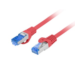 Patchcord kat.6A S/FTP LSZH CCA 0.25M czerwony Fluke Passed Lanberg