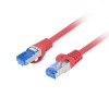 PATCHCORD KAT.6A S/FTP LSZH CCA 0.25M CZERWONY FLUKE PASSED LANBERG