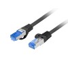 PATCHCORD CAT.6A S/FTP LSZH CCA 0.25M BLACK FLUKE PASSED LANBERG