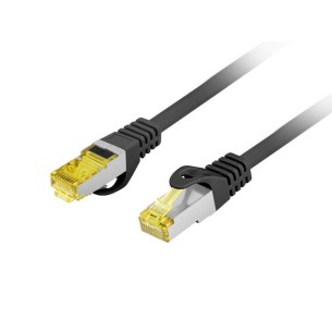 Patchcord kat.6A S/FTP LSZH CU 0.5M czarny Fluke Passed Lanberg