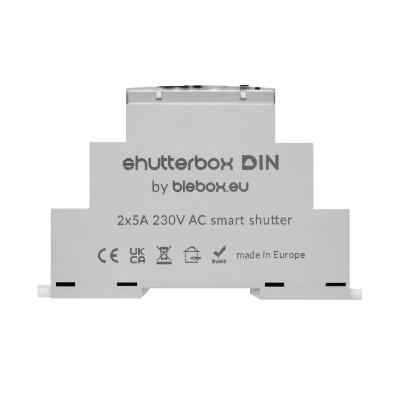 BleBox ShutterBox DIN Sterownik rolet przez smartfon i WiFi