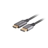 KABEL DISPLAYPORT(M) ->HDMI(M) 1M 4K CZARNO-SREBRNY LANBERG