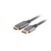 KABEL DISPLAYPORT(M) ->HDMI(M) 1M 4K CZARNO-SREBRNY LANBERG