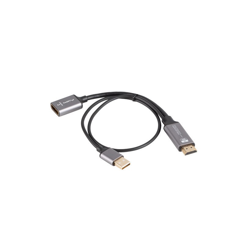 HDMI(M)->DISPLAYPORT(F) ADAPTER 4K ON CABLE 20CM SILVER LANBERG HDMI(M)->DISPLAYPORT(F) ADAPTER 4K ON CABLE 20CM SILVER LANBERG