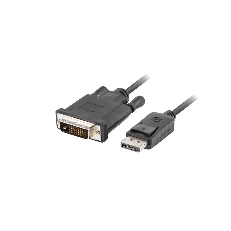 DISPLAYPORT(M) V1.2->DVI-D(M)(24+1) CABLE 1.8M BLACK DUAL LINK LANBERG DISPLAYPORT(M) V1.2->DVI-D(M)(24+1) CABLE 1.8M BLACK DUAL LINK LANBERG