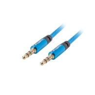 KABEL AUDIO MINIJACK 3.5MM M/M 3 PIN 2M NIEBIESKI PREMIUM LANBERG