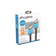 KABEL HDMI M/M V2.0 1M PEŁNA MIEDŹ CZARNY BOX PREMIUM CERTYFIKAT LANBERG