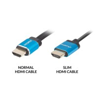 HDMI M/M V2.0 CABLE 0.5M 4K BLACK SLIM LANBERG