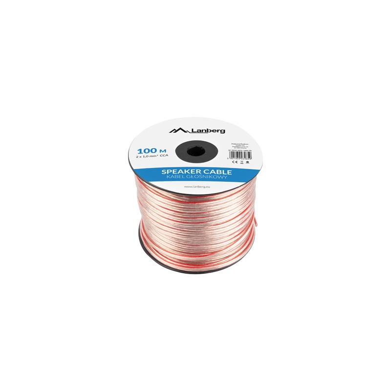 KABEL GŁOŚNIKOWY 2X1.0MM2 100M PRZEZROCZYSTY LANBERG KABEL GŁOŚNIKOWY 2X1.0MM2 100M PRZEZROCZYSTY LANBERG